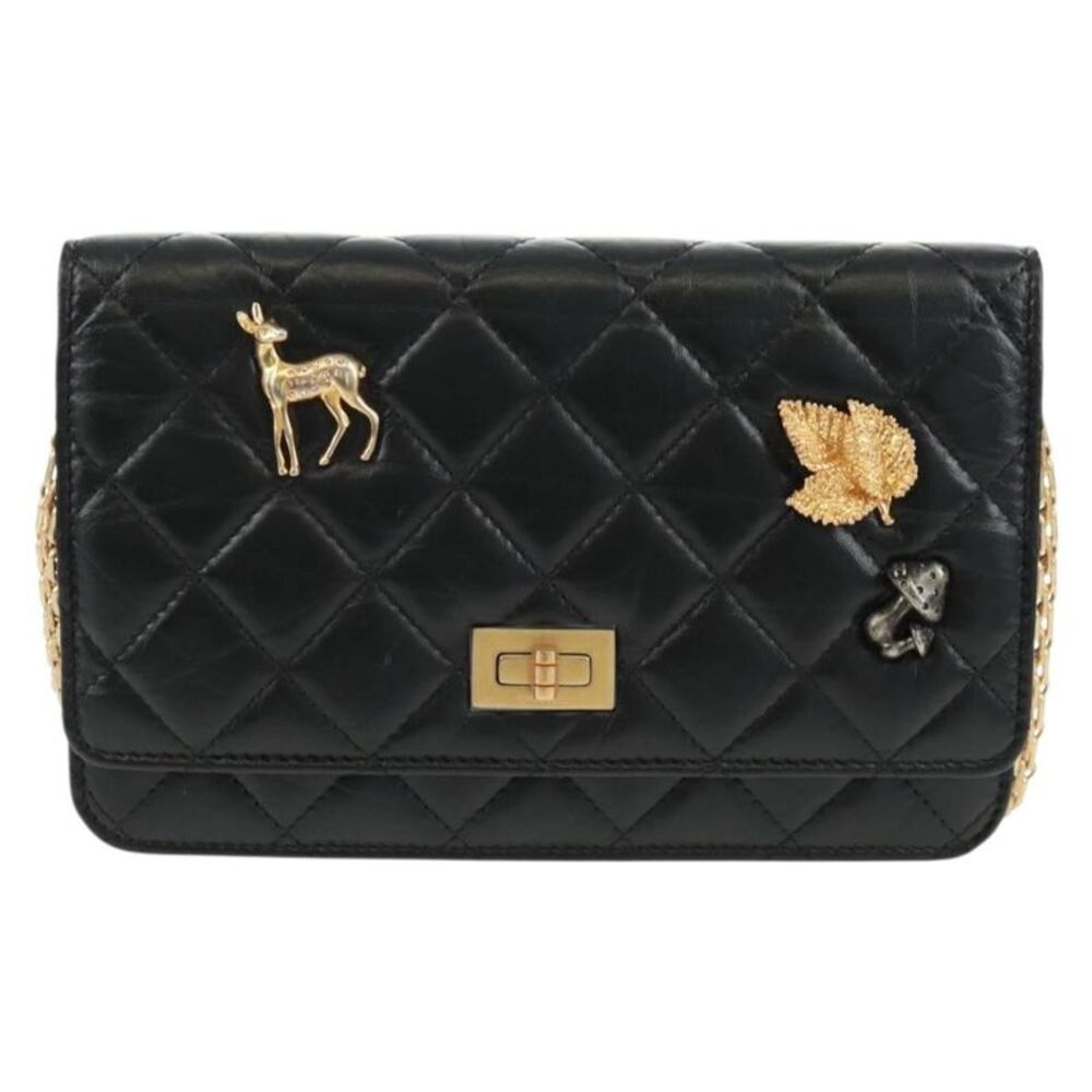 Chanel Lucky Charms Reissue 2.55 Flap Leather Black Leather Shoulder Bag Bag